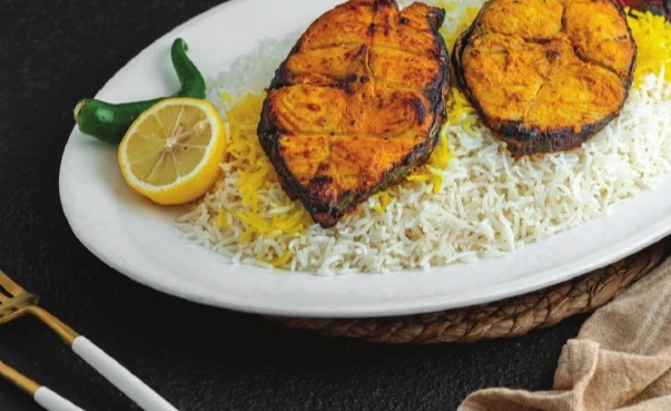 سمك كنعد مع أرز أو بطاطس