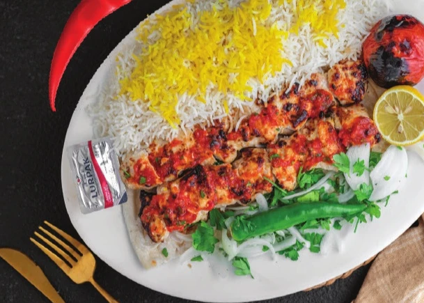 تكة دجاج بالفلفل مع أرز أو بطاطس