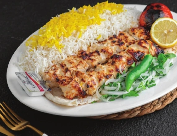 تكة دجاج بالروب مع أرز أو بطاطس